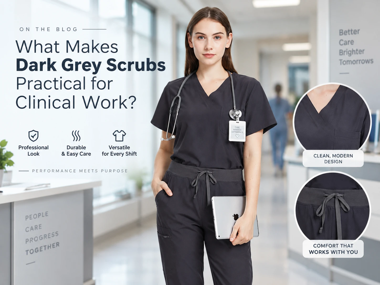 What Makes Dark Grey Scrubs Practical for Clinical Work?插图 What Makes Dark Grey Scrubs Practical for Clinical Work_